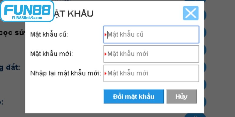 Cách thay đổi mật khẩu FUN88 trực tiếp